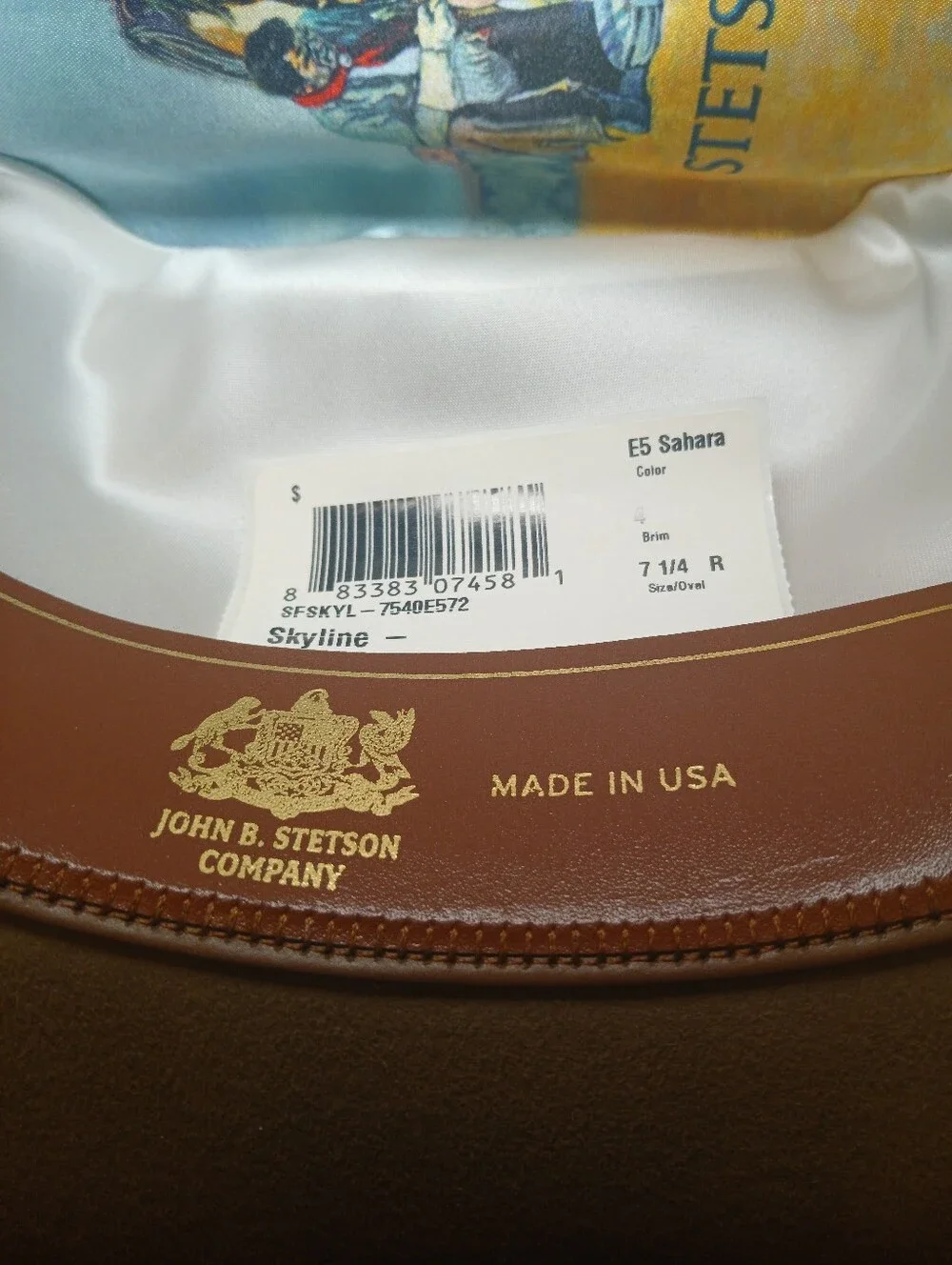 Stetson Skyline 6X Cowboy Hat with Box Sahara-colored felt